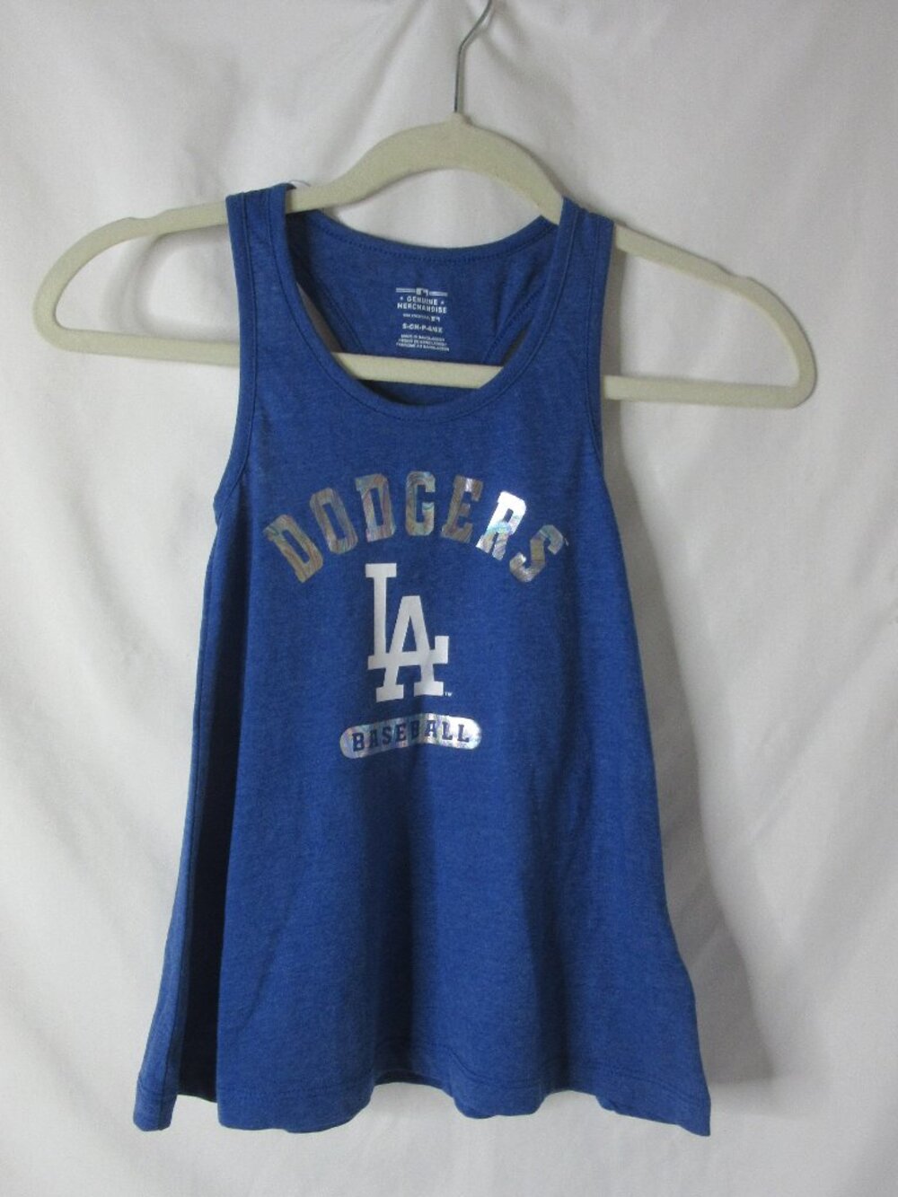 L.A. Dodgers Team Baseball Tank Top Girls Child Blue Logo Size Small 6/6X NWT